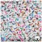 BeadTin White Opaque 7mm Coin Plastic Alpha Beads - Colored Letter S (100pcs)